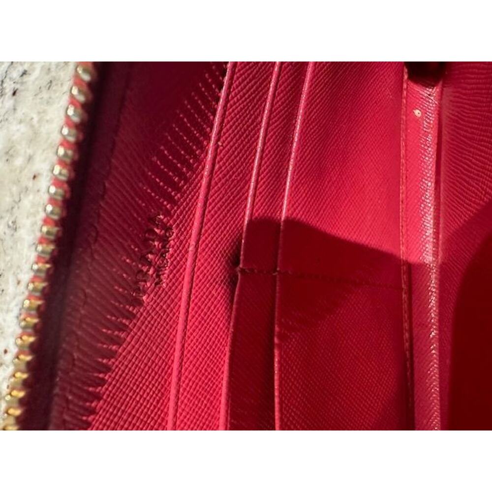 Prada Saffiano Leather Zip Around Wallet Peonia EUC - Picture 7 of 10